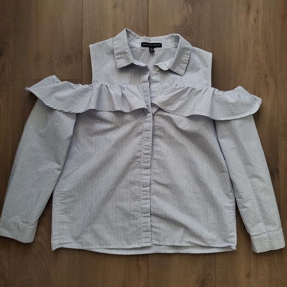 Striped cold shoulder shirt - Picture 1 of 4